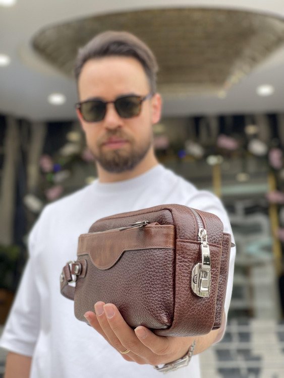 کیف دستی و شوز بگ تمام چرم قهوهای با کیفیت و قیمت مناسب