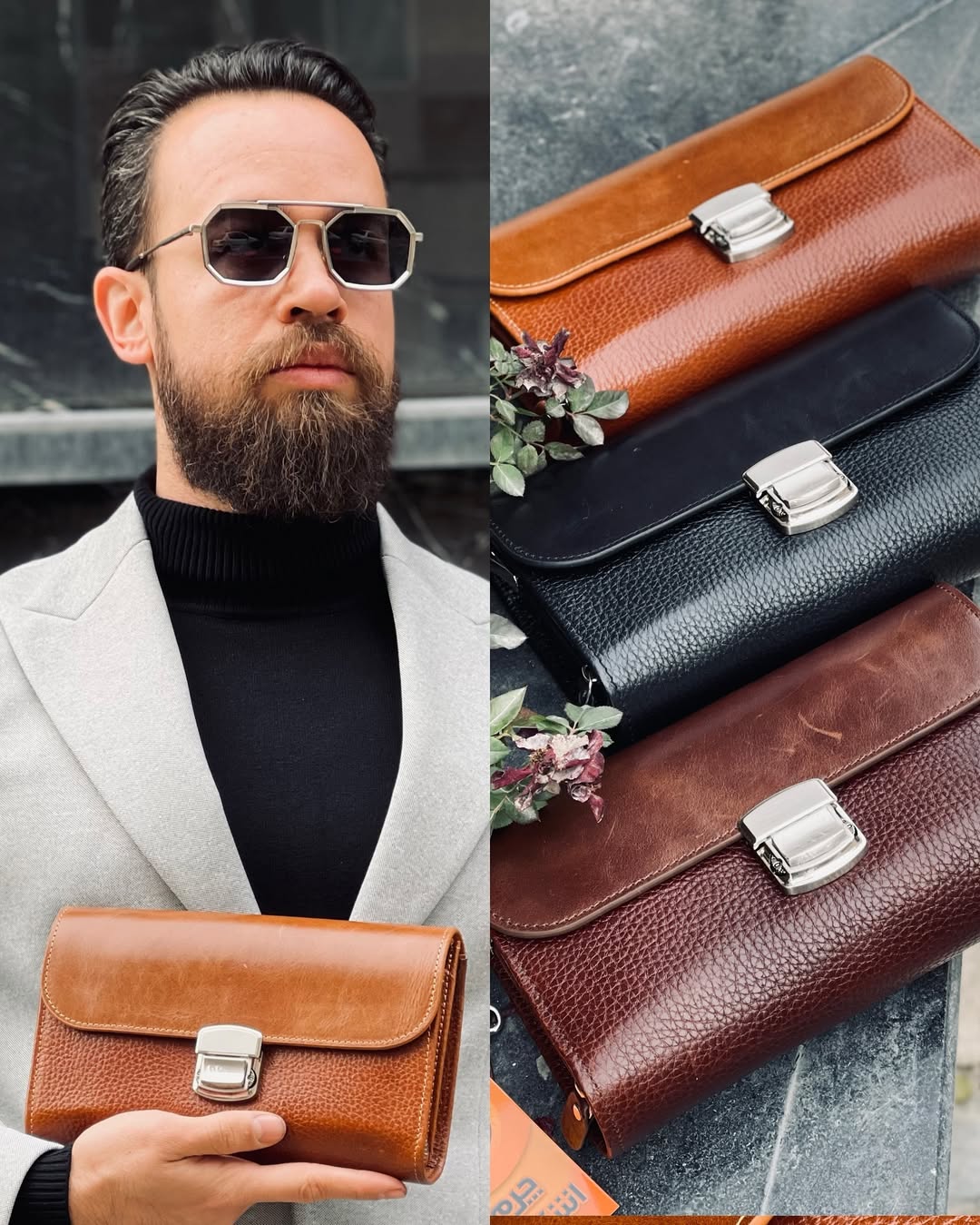 سه کیف دستی تمام چرم طبیعی با کیفیت و قیمت خوب