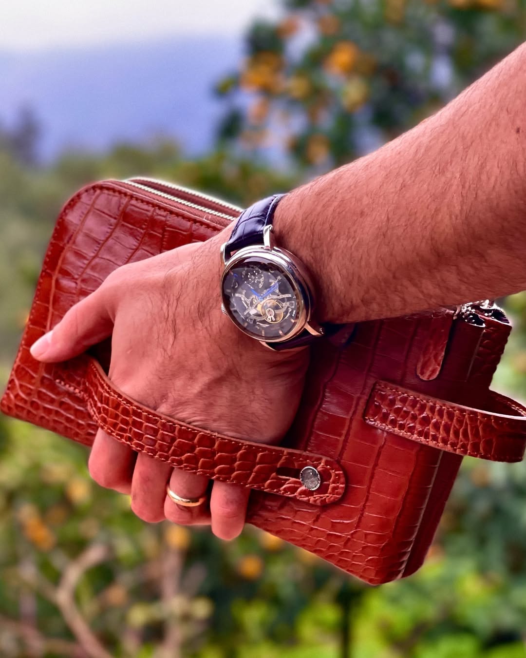 کیف دستی تمام چرم همراه جا دستی چرمی