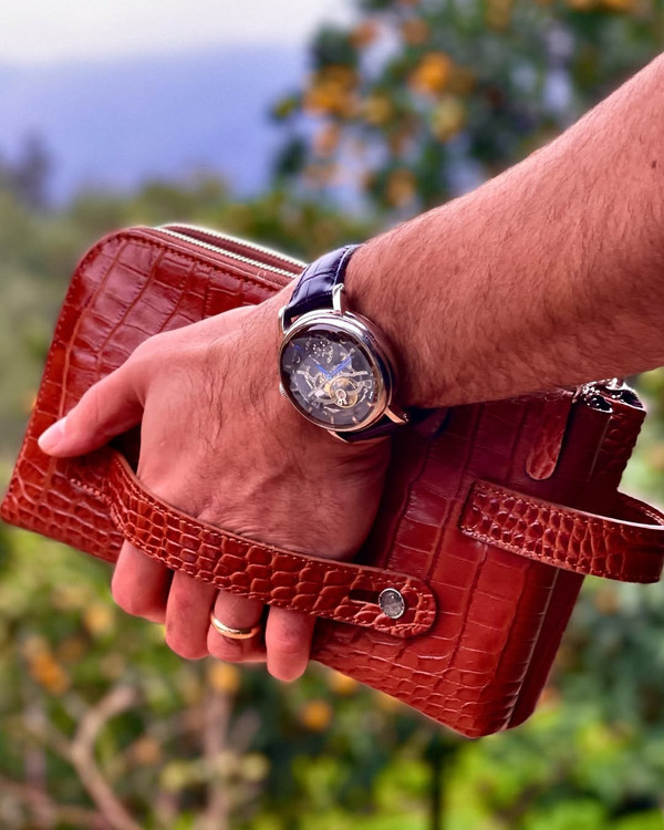 کیف دستی تمام چرم همراه جا دستی چرمی