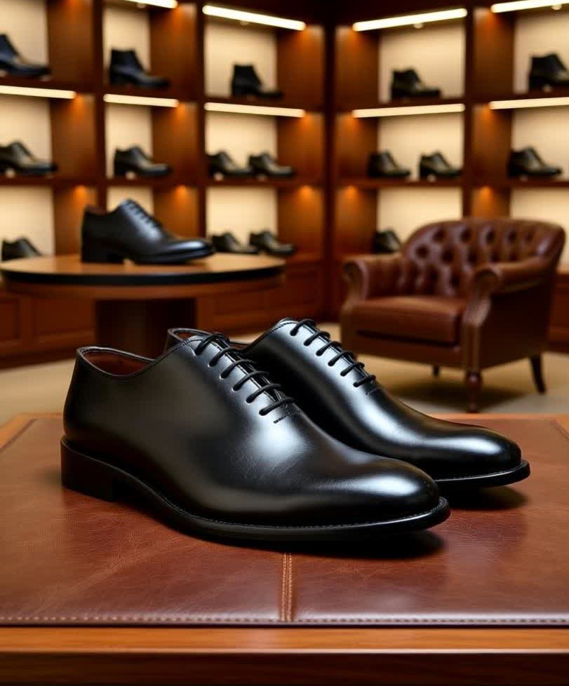 کفش چرم مشکی کلاسیک