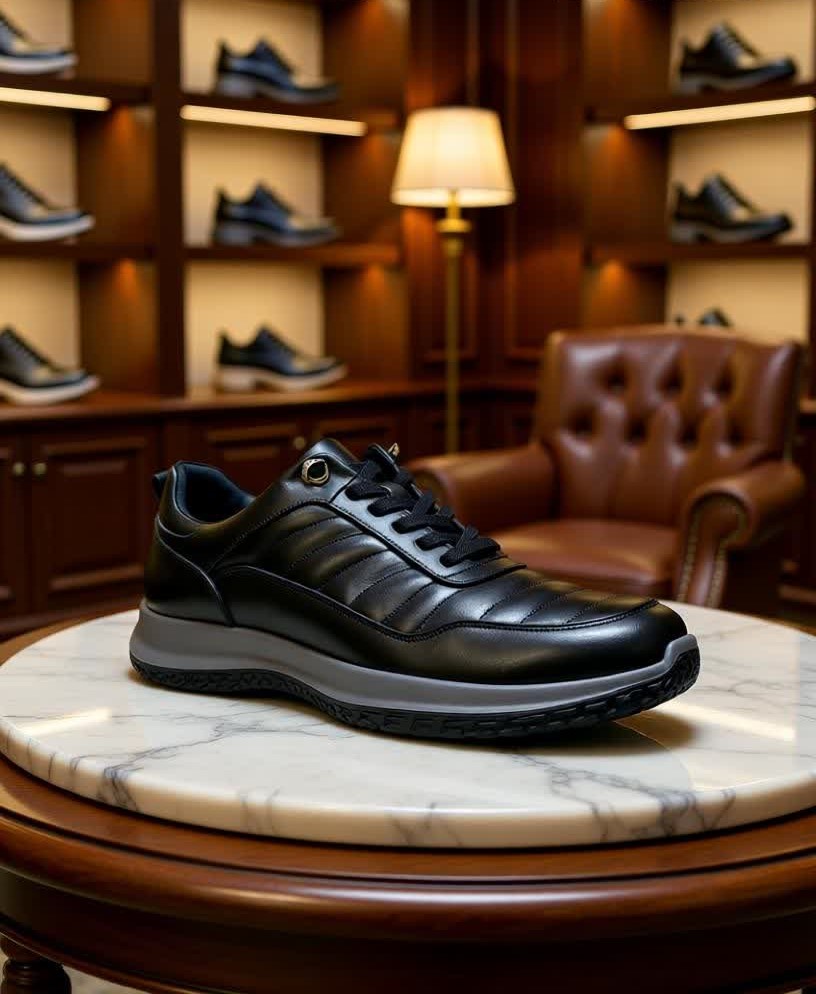 کتونی چرمی زنانه مدل مارال – چرم طبیعی مشکی و قهوه‌ای، فوق‌العاده راحت و سبک