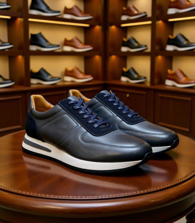 کتونی چرمی زنانه مدل آوینا – طراحی اورجینال، تمام چرم طبیعی در رنگهای مشکی، سرمهای و سبز