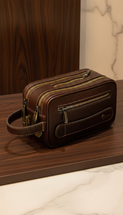 شوزبگ چرمی قهوه ای رنگ فلوتر