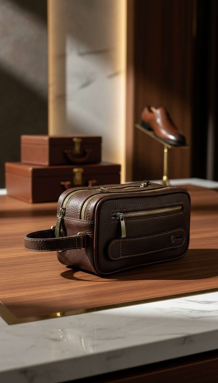 شوزبگ چرمی قهوه ای رنگ فلوتر