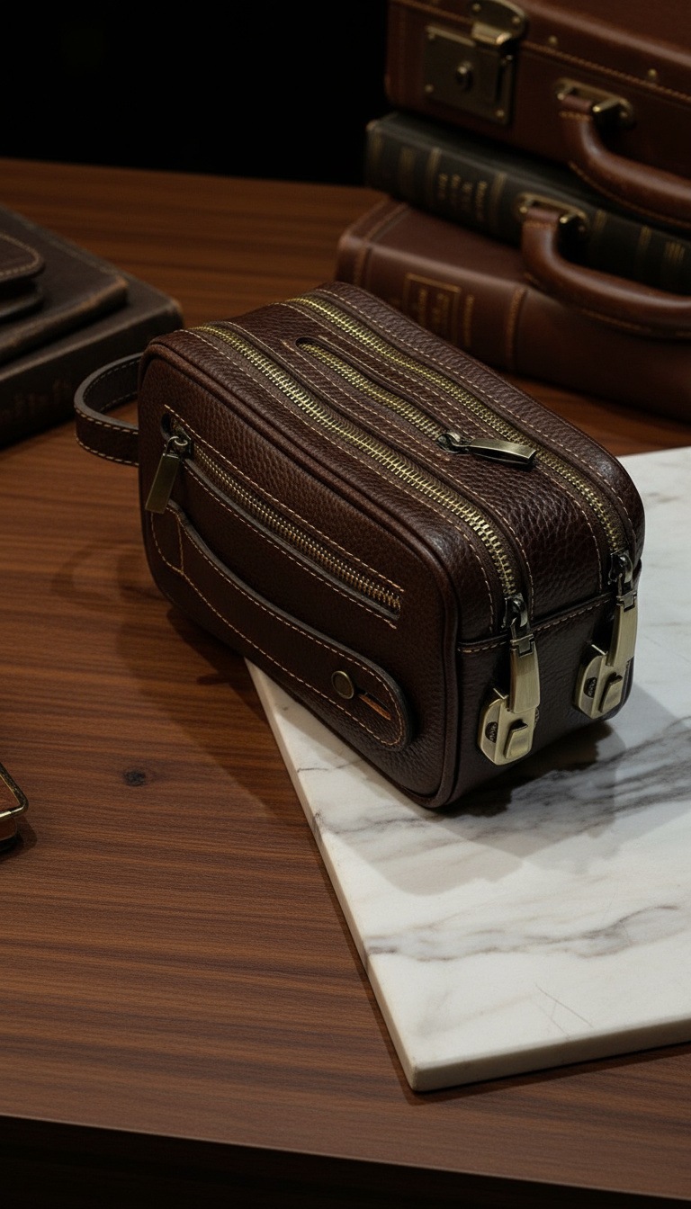 شوزبگ چرمی قهوه ای رنگ فلوتر